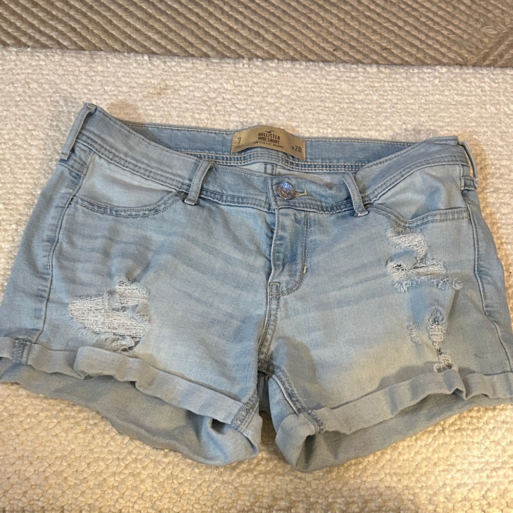 Hollister Light Blue Jean Shorts